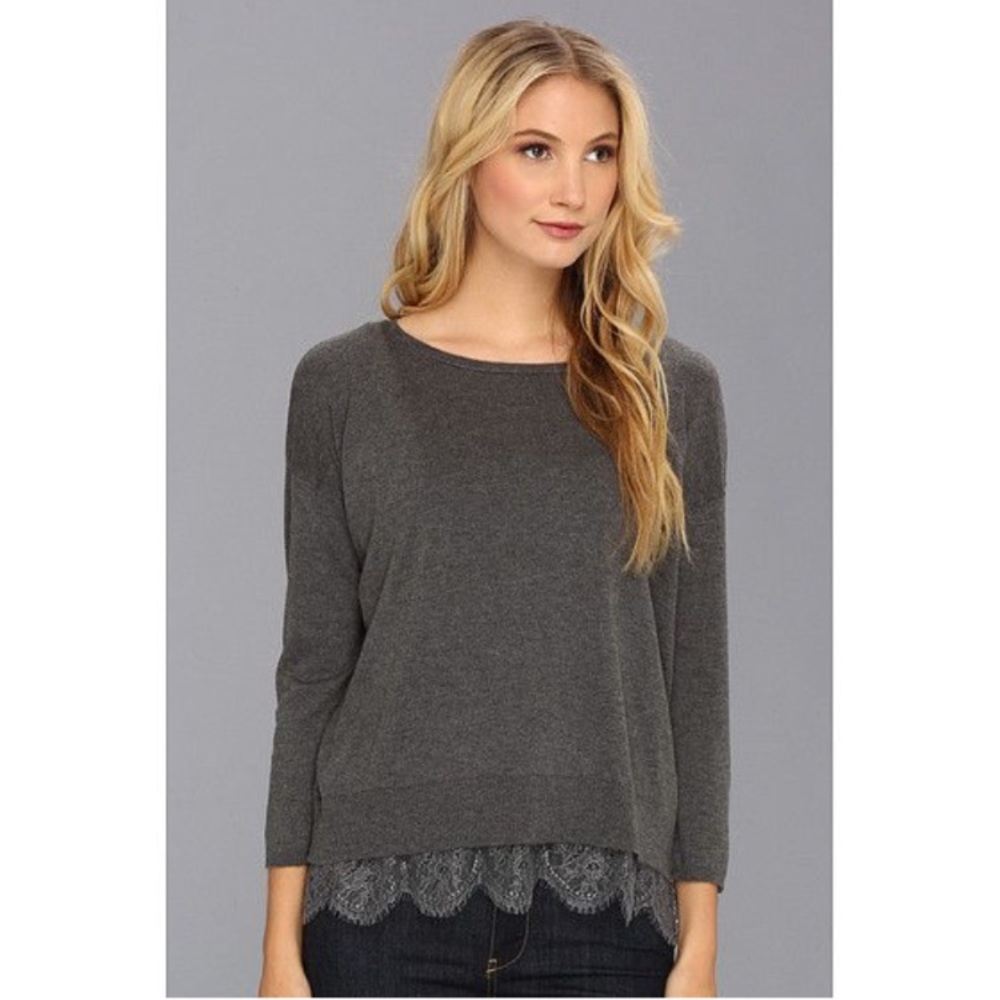Joie Hilano Lace Trim Sweater